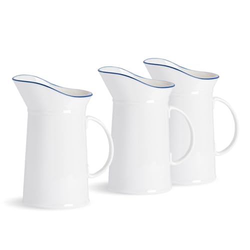 Nicola Spring Weiße Bauernhaus -Wasserkrüge - 1L - Pack Von 3 von Nicola Spring