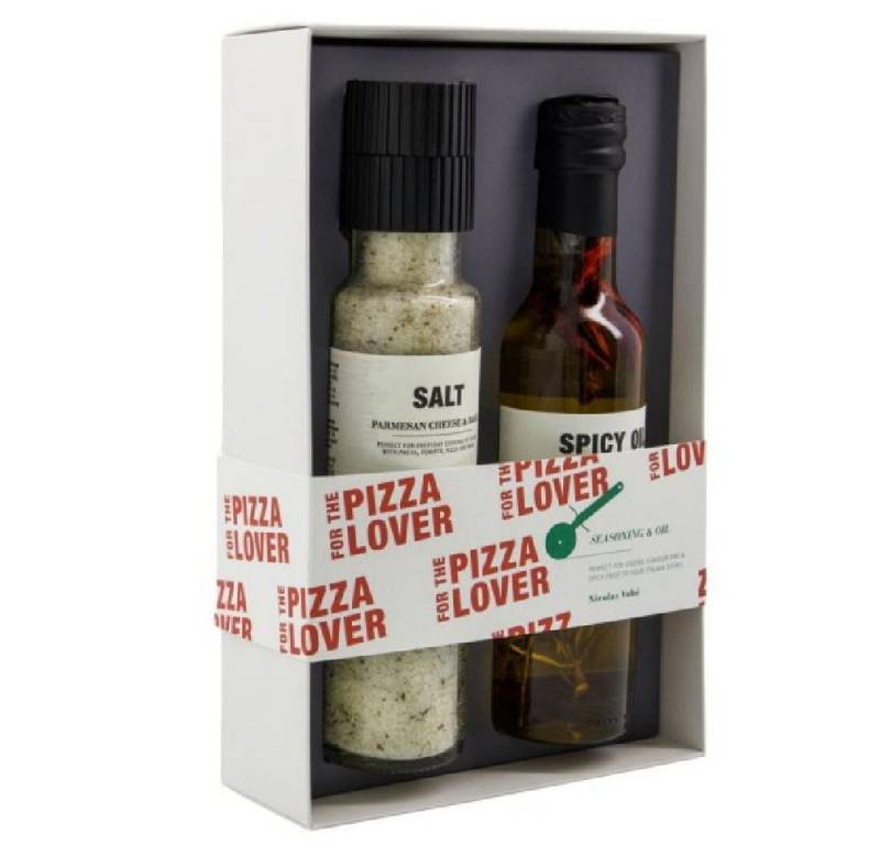 Nicolas Vahé Essigspender Geschenkbox Pizza Kit Chiliöl und Salz mit Parmesan und Basilikum (2-t von Nicolas Vahé