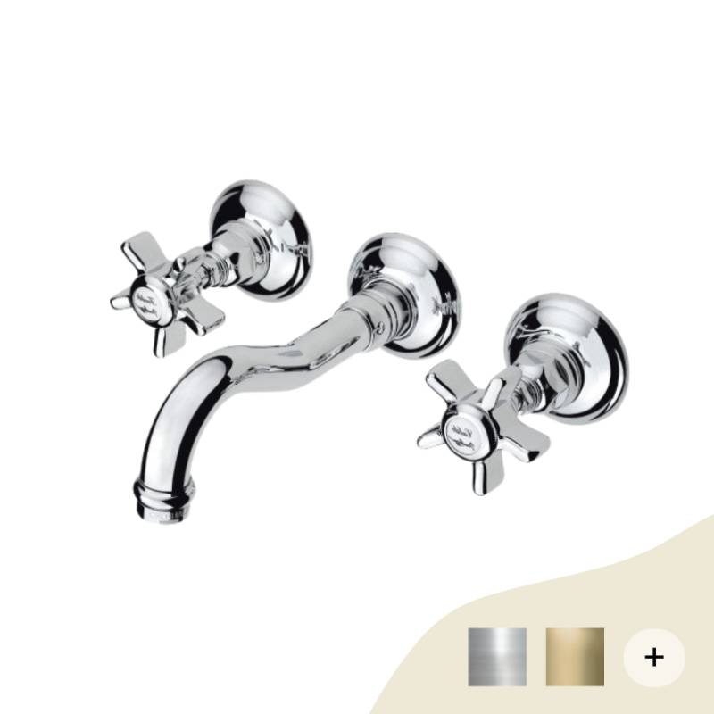 Waschbeckenarmaturen Retro/Vintage Serie Dames Anglaises Chrom/Gold/Rose von Nicolazzi von Nicolazzi