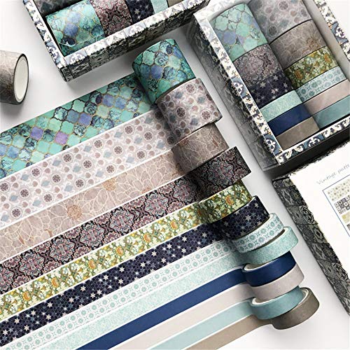 Nicole Knupfer 12er Set Washi Tape, Masking Tape Klebebänder Set Dekoratives Klebeband für DIY Scrapbooking (B) von Nicole Knupfer