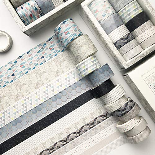 Nicole Knupfer 12 Rollen Washi Tape Set, Dekoratives Klebeband, DIY Papier Tape,Kollektion für Bastler, verschönert Journals, Karten und Scrapbooking (Muster) von Nicole Knupfer