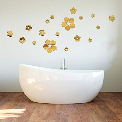 Nicole Knupfer 18 Stück 3D Blumen Wandtattoo Wandsticker Spiegel Aufkleber Wandaufkleber Wanddeko für Wohnzimmer Kinderzimmer Badezimmer Kühlschrank (B) von Nicole Knupfer