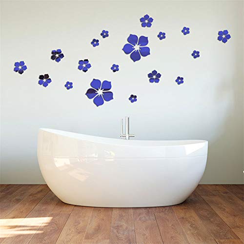 Nicole Knupfer 18 Stück 3D Blumen Wandtattoo Wandsticker Spiegel Aufkleber Wandaufkleber Wanddeko für Wohnzimmer Kinderzimmer Badezimmer Kühlschrank (C) von Nicole Knupfer