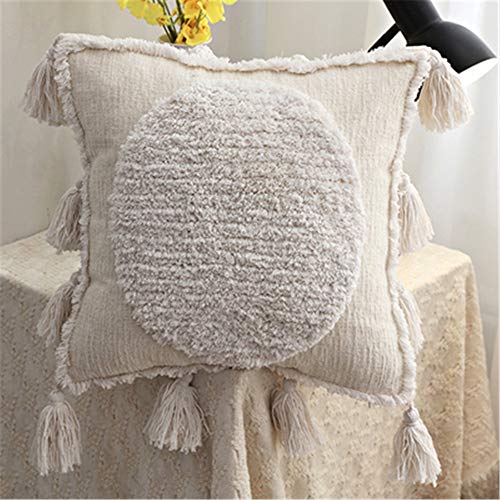 Nicole Knupfer 1PC 45 * 45cm Boho Kissenbezug Kissen Tufted Tassel Woven Decorative Kissenbezug für Couch Sofa Schlafzimmer Wohnzimmer (F) von Nicole Knupfer