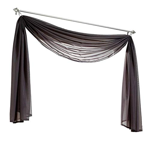 Nicole Knupfer 1er-Pack Querbehang Transparente Voile Schals Deko Einfarbige Gardinen Dekoschals Vorhang für Schlafzimmer Wohnzimmer Hochzeit (Grau,140 * 300cm) von Nicole Knupfer
