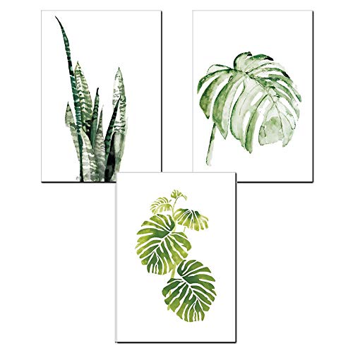 Nicole Knupfer 3-teiliges Vintage-Posterdruck, Botanische Grünpflanzen, Blätter, Pop-Illustration, Wanddekoration (B, 40 x 50 cm) von Nicole Knupfer