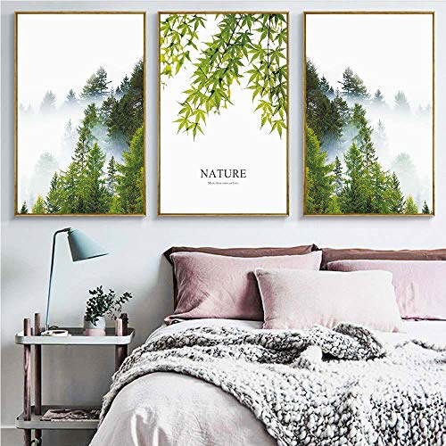 Nicole Knupfer 3-teiliges Poster-Set, Grüne Blätter Bilder Kunstdruck Wandbilder Dekoration für Wohnzimmer Schlafzimmer Modern Fine Art (ohne Rahmen) (A,40x60cm) von Nicole Knupfer