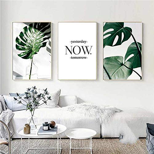 Nicole Knupfer 3-teiliges Poster-Set, Grüne Blätter Bilder Kunstdruck Wandbilder Dekoration für Wohnzimmer Schlafzimmer Modern Fine Art (ohne Rahmen) (C,21x30cm) von Nicole Knupfer