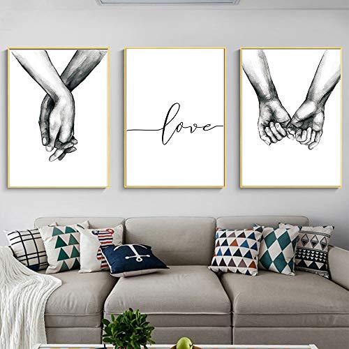 Nicole Knupfer 3-teiliges Premium Poster-Set, Hand in Hand,Wandposter Posterset,Ohne Rahmen,Wand Deko Bild,Wohnzimmer Schlafzimmer Modern Fine Art (21x30cm)… von Nicole Knupfer