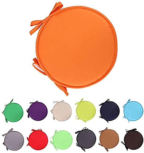 Nicole Knupfer 4er Set Sitzkissen Kissen Rund Filz Waschbare Stuhlkissen für Indoor Outdoor Schalenstuhl Sitzauflage Abnehmbarer (Orange,30 cm Durchmesser) von Nicole Knupfer