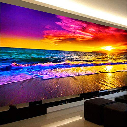 Nicole Knupfer 5D DIY Diamond Malerei Sonnenuntergang Leuchten Diamant Painting Set Full Gross Wohnzimmer Schlafzimmer (100x40cm) von Nicole Knupfer