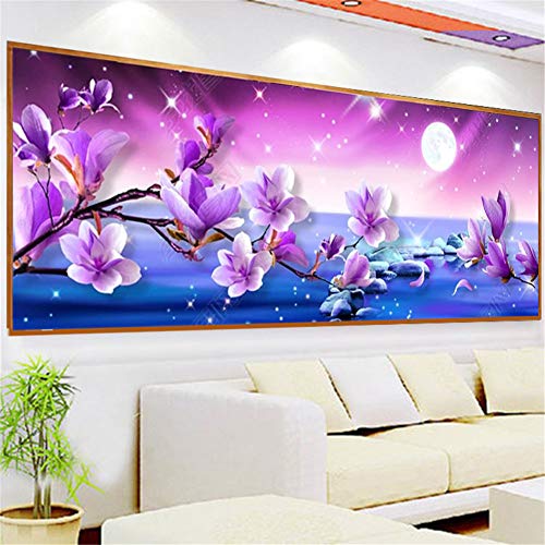 Nicole Knupfer 5D DIY Diamond Painting lila Orchidee, 5D Diamant Malerei Blumen, Vollbohrer Gemälde Kunst Handwerk für Home Wall Decor (120x45cm) von Nicole Knupfer