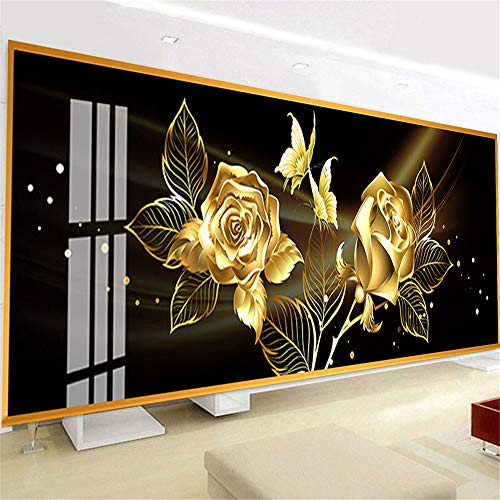 Nicole Knupfer 5D Diamant Malerei Full Kits, DIY 5D Diamant Painting Goldene Rose Crystal Strass Stickerei Cross Stitch (100 * 40cm) von Nicole Knupfer