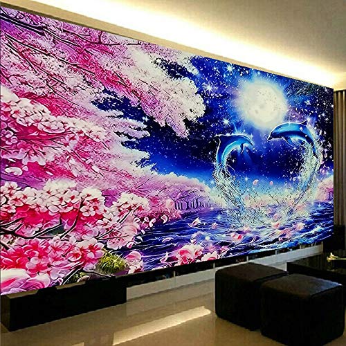 Nicole Knupfer 5D Diamant Painting Kit DIY Full Bohrer Diamond Malerei Whales Handgemachtes Naturlandschaft Wohnzimmer Wanddekoration (180x70cm) von Nicole Knupfer