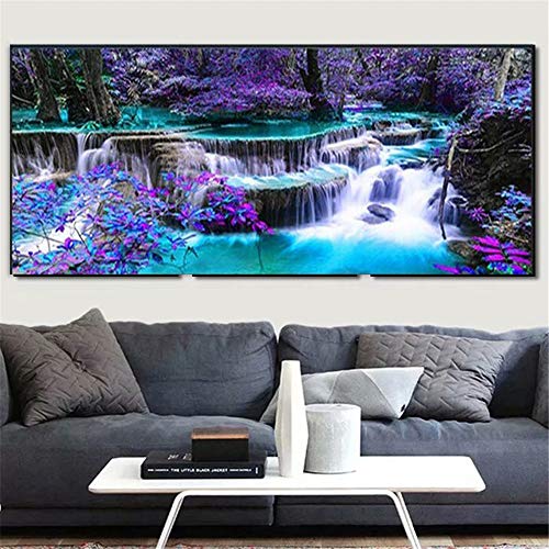 Nicole Knupfer DIY 5D Diamant Gemälde Kit, 5D Diamond Painting Full Diamond Purple Waterfall Diamant Malerei Kristall Stickerei Wanddekoration (100X40cm) von Nicole Knupfer