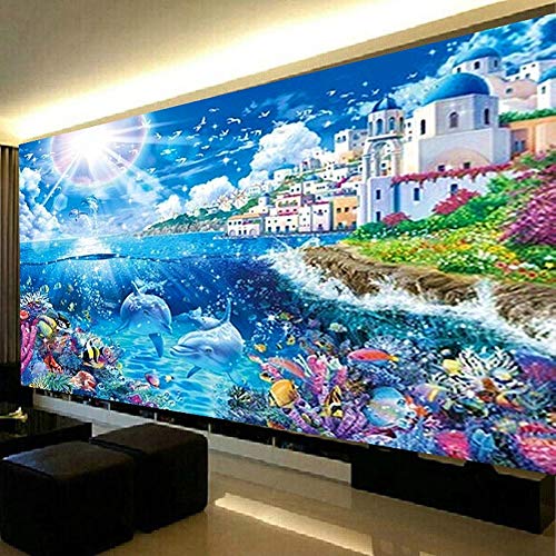 Nicole Knupfer DIY 5D Diamant Malerei Unterwasserwelt, Diamond Painting Delfin Full Kristall Strass Stickerei Bilder Wohnzimmer Dekor Wand Aufkleber (120 * 70cm) von Nicole Knupfer