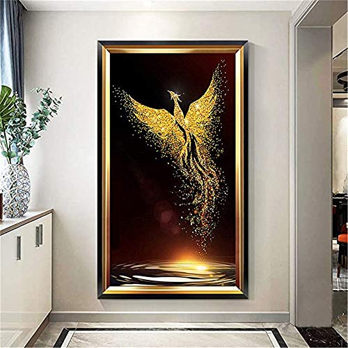 Nicole Knupfer DIY 5D Diamant Painting,Goldener Phönix Kristall Strass Diamant Malerei Stickerei Bilder Kunst Handwerk für Home Wall Decor Wandbehang (70x140cm) von Nicole Knupfer