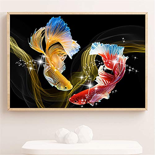 Nicole Knupfer DIY 5D Koi Fisch Diamant Painting Kit Full Bohrer Diamond Malerei Wohnzimmer Wanddekoration (30x40cm) von Nicole Knupfer