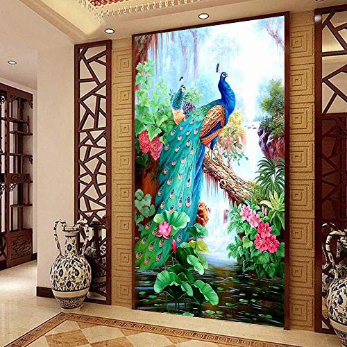 Nicole Knupfer DIY Diamant Painting Kit 5D Full Bohrer Pfau Strass Bilder Handgemachtes Klebebild Stickerei Malerei Digitale Sets Wanddekoration (80 * 120cm) von Nicole Knupfer