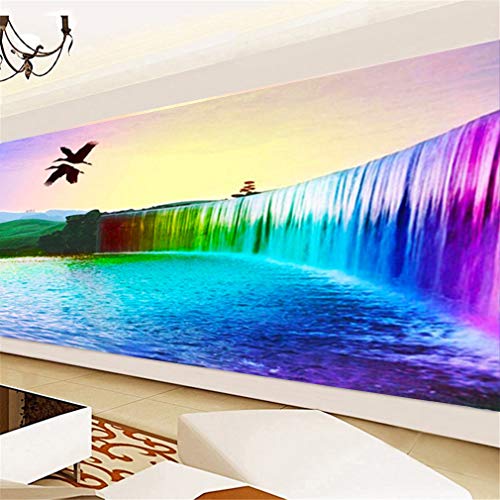 Nicole Knupfer DIY Diamond Malerei 5D Regenbogen Wasserfall Diamant Painting Set Full Gross Wohnzimmer Schlafzimmer (100x40cm) von Nicole Knupfer