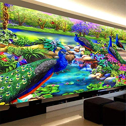 Nicole Knupfer DIY Peacock 5D Diamond Painting Full Bohrer Diamant Malerei Stickerei Bilder Wohnzimmer Wanddekoration (150x60cm) von Nicole Knupfer