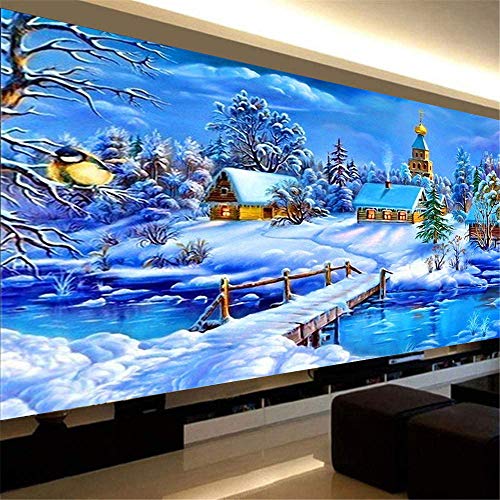 Nicole Knupfer DIY Schneeszene 5D Diamond Painting Full Bohrer Diamant Malerei Stickerei Bilder Wohnzimmer Wanddekoration (135X80cm) von Nicole Knupfer