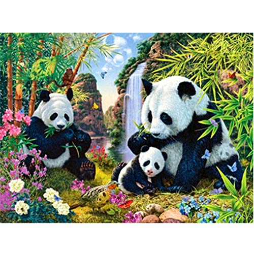 Nicole Knupfer DIY Süße Tiere 5D Diamond Painting Diamant Malerei Full Kristall Strass Bilder Wohnzimmer Dekor Wand Aufkleber (Panda,40x30cm) von Nicole Knupfer