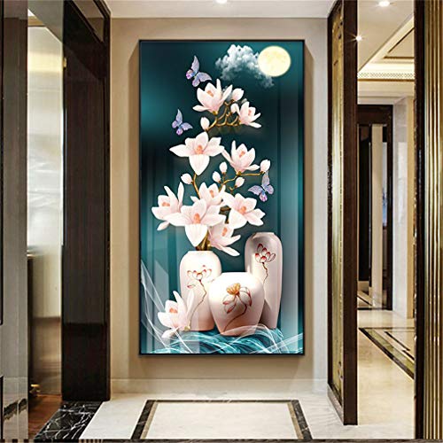 Nicole Knupfer Diamond Painting 5D Magnolia DIY Full Bohrer Diamant Malerei Stickerei Bilder Wohnzimmer Wanddekoration (50X80cm) von Nicole Knupfer