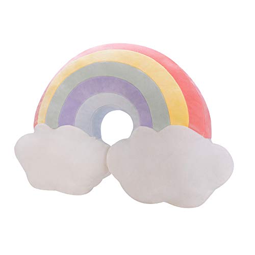 Nicole Knupfer Kissen in Regenbogenfarben, Krone mit Wolken, für Babys, Mädchen, Bett, Sofa, Stühle, Dekokissen für Auto, Zuhause, Büro, Dekoration (roter Regenbogen) von Nicole Knupfer