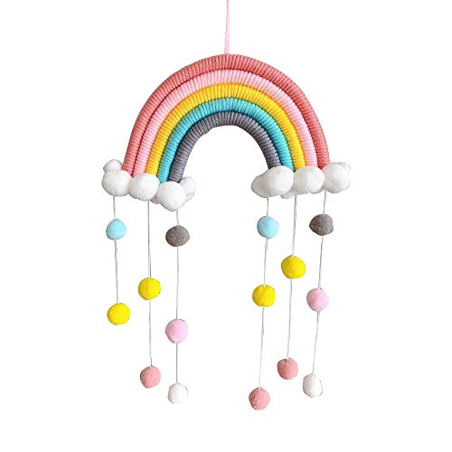 Nicole Knupfer Makramee Regenbogen Wandbehang Home Decoration Boho Room Decor Handgewebte Tapisserie Kinder Wand Dekoration (CH5A-6) von Nicole Knupfer