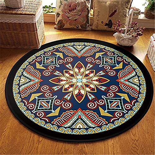 Nicole Knupfer Mandala Runde Teppich Tapisserie Strand Tischdecke Beach Handtuch im Boho-Stil (B,Durchmesser 40CM) von Nicole Knupfer