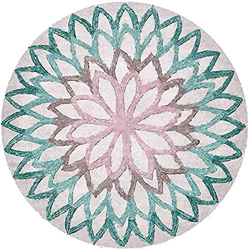 Nicole Knupfer Mandala Runde Teppich Vintage Boho Waschbar Teppich für Wohnzimmer Schlafzimmer Badezimmer Küche Beach Dekor (A2,60X60cm) von Nicole Knupfer