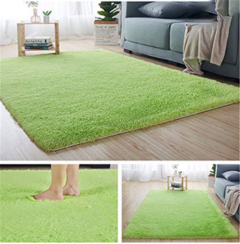 Nicole Knupfer Modern Plush Shaggy Teppich, Flauschig Weiche Teppiche, Faux Bett-Vorleger oder Matte für Stuhl Sofa (Grün,80 * 160cm) von Nicole Knupfer