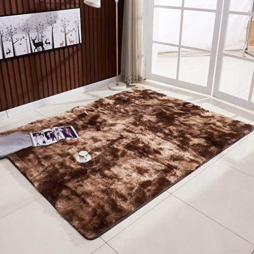 Nicole Knupfer Shaggy Flauschiger Hochflor Teppich für Wohnzimmer Schlafzimmer und Bad (Kaffee,90x 160 cm) von Nicole Knupfer