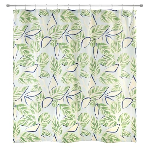 Nicole Miller Duschvorhang, wasserabweisend, Polyester, 183 cm, großes tropisches Blatt, Moderne Badezimmer-Dekoration (Tropiluxe-Kollektion) von Nicole Miller New York