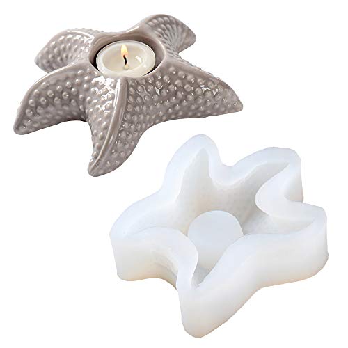 Kerzenhalter-Silikonform, Gips Kerzenständer-Form, 3D-Seestern-Form, DIY, handgefertigt von Nicole