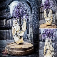 Made To Order Wunderschöner Echter Fuchsschädel Bonsai Draht Baum Des Lebens Echte Amethyst Steine Wurzeln Glaskuppel von NicoleBartkowiak