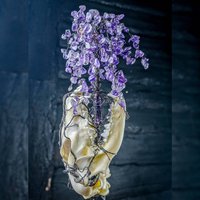Schöne Echte Fuchsschädel Bonsai Draht Baum Des Lebens Echt Amethyst Steine Wurzeln Glaskuppel von NicoleBartkowiak