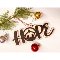 Hope Krippenfigur Geschichtete Holz Weihnachtsdekoration von NicoleLetters
