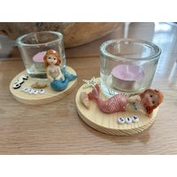 Windlicht, Glückslicht, Teelichthalter Meerjungfrauen Tischdeko Personalisiert Windlicht, Glückslicht, Teelichthalter Meerjungfrauen Tischdeko Personalisiert von NicolesKREATIVWERK1