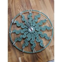 Makramee Wanduhr Einzelstück Makrameeuhr Geschenk Bohowanddeko von NicolesMakrameeMacke