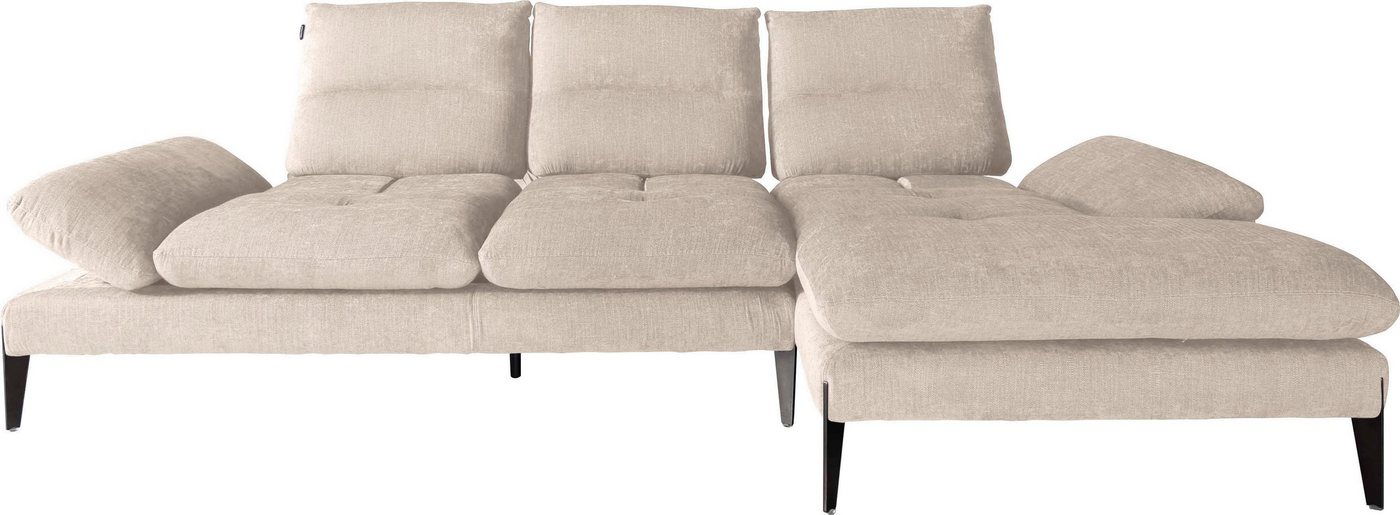 Nicoletti Home Ecksofa Monnalisa, Breite 287 cm, mit Sitztiefeverstellung und verstellbarer Armlehne von Nicoletti Home