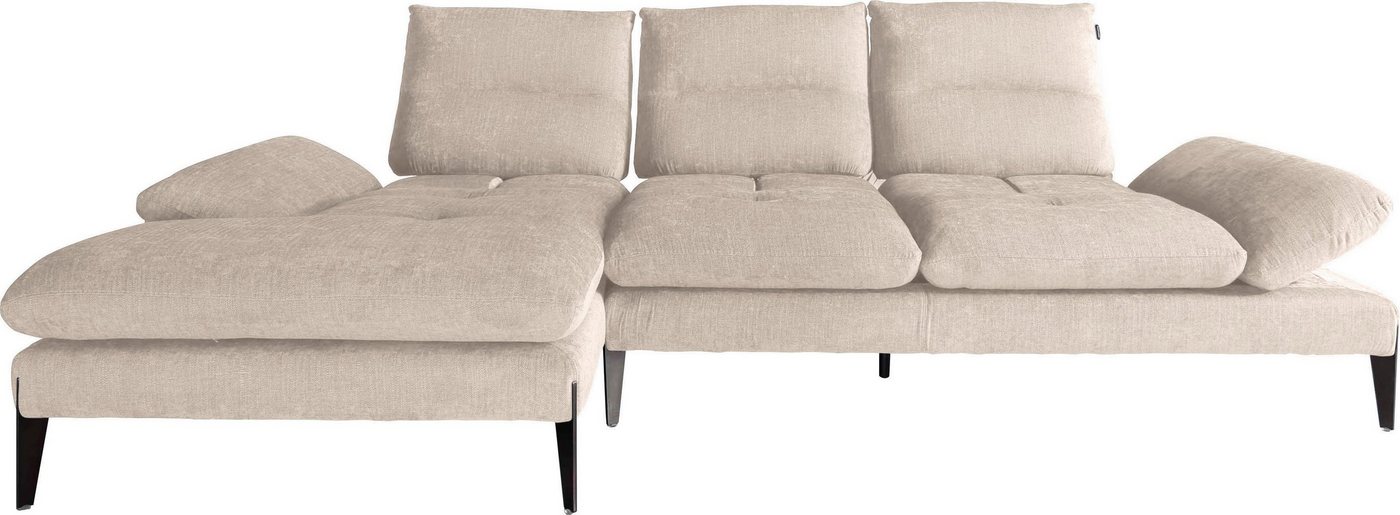 Nicoletti Home Ecksofa Monnalisa, Breite 287 cm, mit Sitztiefeverstellung und verstellbarer Armlehne von Nicoletti Home