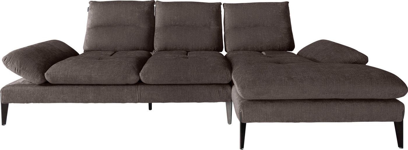 Nicoletti Home Ecksofa Monnalisa, Breite 287 cm, mit Sitztiefeverstellung und verstellbarer Armlehne von Nicoletti Home