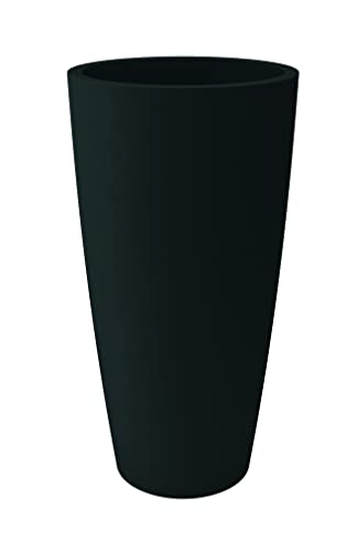 Nicoli vase Hoher Blumentopf im Stil 38 x 85 cm, innen außen, herausnehmbarer Untersetzer (38 x 85 cm, Anthrazit) von Nicoli