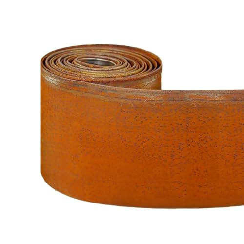 Corten Stahl Metall Rasenkante 5 Meter (5.0 m), Rolle, vorrostete Metall Gartenkante 14 cm hoch, Gartenkantenumrandung, Sicherheitshandschuhe enthalten von Nicoman