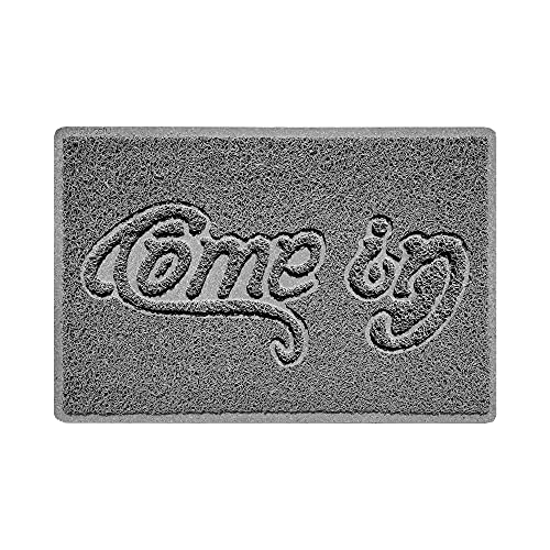 Nicoman Come-in Fußmatte, geprägte Form, Schmutzfangmatte, waschbar, für drinnen oder geschützte Außenbereiche, 60 x 40 cm, Größe S, Grau von Nicoman