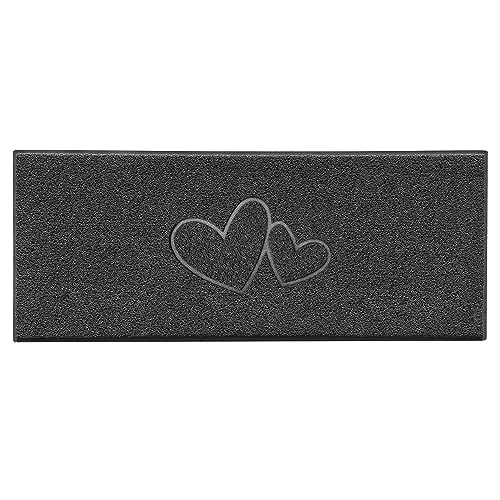 Nicoman Doppelherz Geprägt Fußmatte, Schmutzfangmatte, Waschbar, Dunkelgrau (Drainage Offen), Läufer (150x60cm) von Nicoman