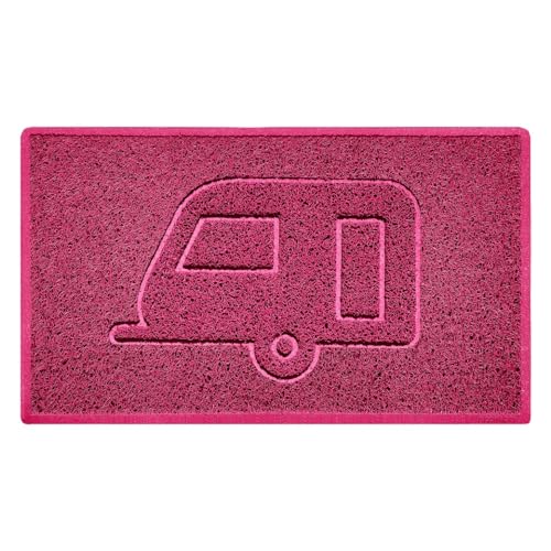 Nicoman Fußmatte, Wohnwagen-Design, geprägt, waschbar, für drinnen oder geschützte Außenbereiche, 75 x 44 cm, Größe M, Rosa Nicoman Fußmatte, Wohnwagen-Design, geprägt, waschbar, für drinnen oder geschützte Außenbereiche, 75 x 44 cm, Größe M, Rosa von Nicoman