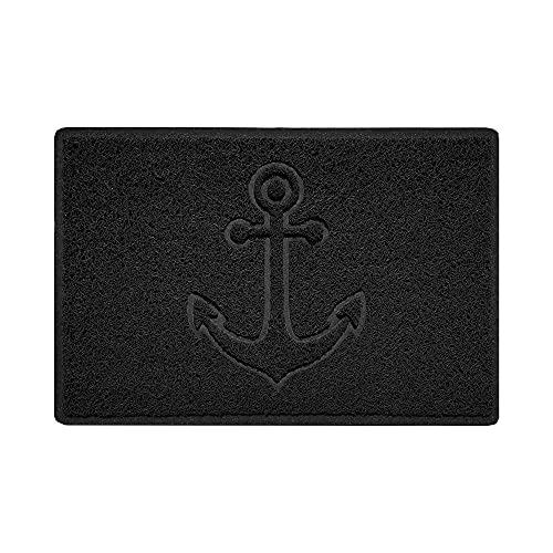 Nicoman Fußmatte mit Anker-Prägung, Schmutzfangmatte, Waschbar - (Nur für den Außenbereich geeignetn), Klein (60x40cm), Schwarz, VC-DM-Embossed-Anchor-60x40-BK-UNB von Nicoman